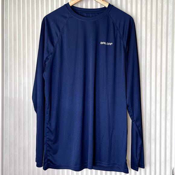 Baleaf Men's 2 Long Sleeve Athletic Shirts - Blue & Gray XL - Picture 2 of 11